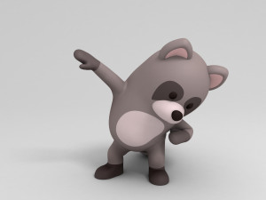 3d rigged cartoon raccoon model 3D मॉडल