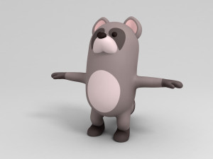 3d rigged cartoon raccoon model 3D मॉडल
