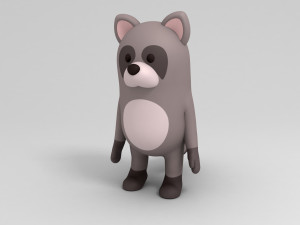 3d rigged cartoon raccoon model 3D मॉडल