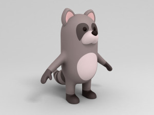 3d rigged cartoon raccoon model 3D मॉडल