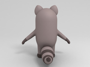 3d rigged cartoon raccoon model 3D मॉडल