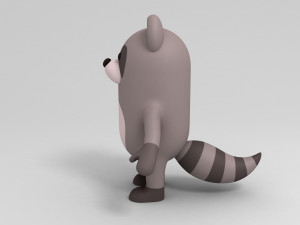 3d rigged cartoon raccoon model 3D मॉडल