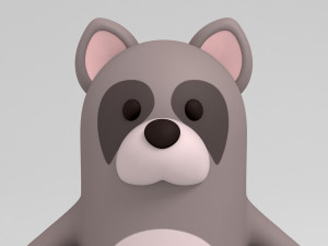 3d rigged cartoon raccoon model 3D मॉडल