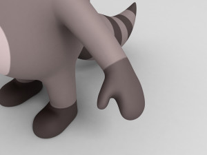 3d rigged cartoon raccoon model 3D मॉडल