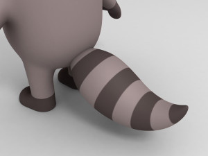 3d rigged cartoon raccoon model 3D मॉडल