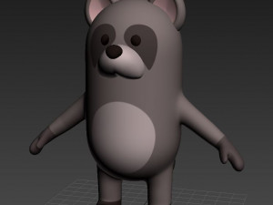 3d rigged cartoon raccoon model 3D मॉडल