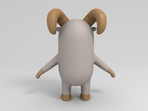 rigged cartoon ram model 3D मॉडल