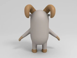 rigged cartoon ram model 3D Model