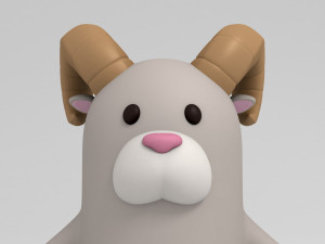 rigged cartoon ram model 3D मॉडल