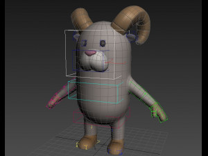 rigged cartoon ram model 3D मॉडल