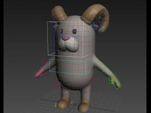 rigged cartoon ram model 3D Model
