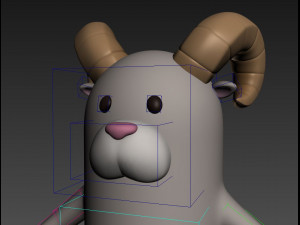 rigged cartoon ram model 3D मॉडल