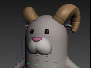 rigged cartoon ram model 3D Model