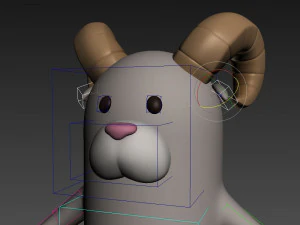 rigged cartoon ram model 3D Model