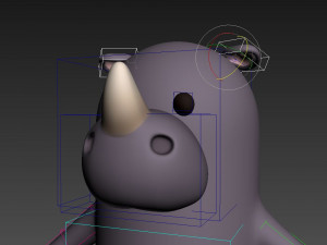 rigged cartoon rhinoceros 3D मॉडल