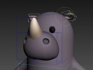 कठोर कार्टून गैंडा 3D मॉडल