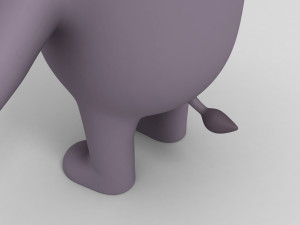 rigged cartoon rhinoceros 3D मॉडल