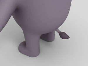 कठोर कार्टून गैंडा 3D मॉडल