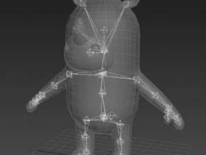 rigged cartoon rhinoceros 3D मॉडल