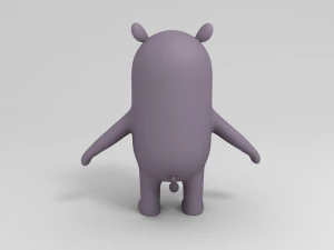 कठोर कार्टून गैंडा 3D मॉडल