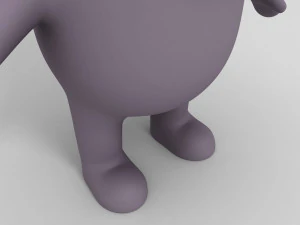 कठोर कार्टून गैंडा 3D मॉडल