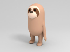 rigged cartoon sloth 3D Model