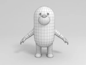 manipuliertes Cartoon-Faultier 3D Modell