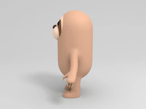 manipuliertes Cartoon-Faultier 3D Modell