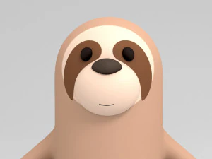 manipuliertes Cartoon-Faultier 3D Modell