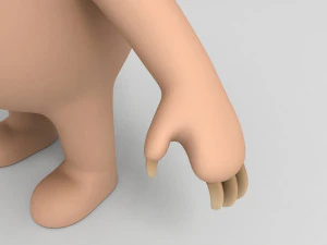 manipuliertes Cartoon-Faultier 3D Modell