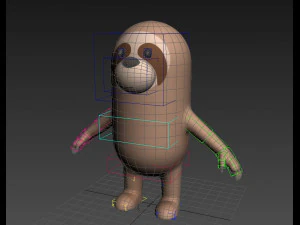 manipuliertes Cartoon-Faultier 3D Modell