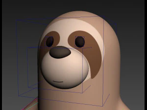 manipuliertes Cartoon-Faultier 3D Modell