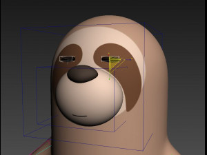 rigged cartoon sloth 3D Model