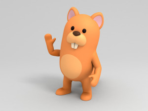 rigged cartoon squirrel 3D 模型