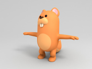 rigged cartoon squirrel 3D 模型