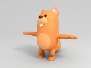 rigged cartoon squirrel 3D Model