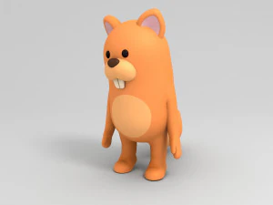 rigged cartoon squirrel 3D Model