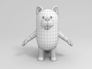rigged cartoon squirrel 3D Model