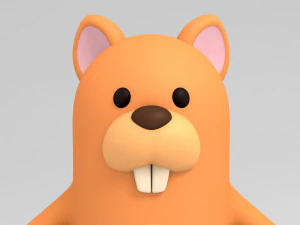 rigged cartoon squirrel 3D Model