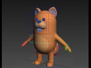 rigged cartoon squirrel 3D Model
