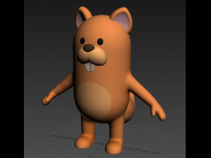 rigged cartoon squirrel 3D 模型