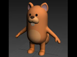 rigged cartoon squirrel 3D Model