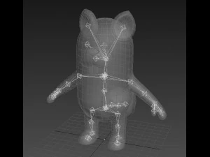 rigged cartoon squirrel 3D Model