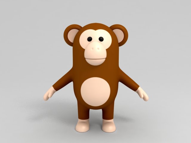 3d monkey character 3D 模型 .c4d .max .obj .3ds .fbx .stl .blend 