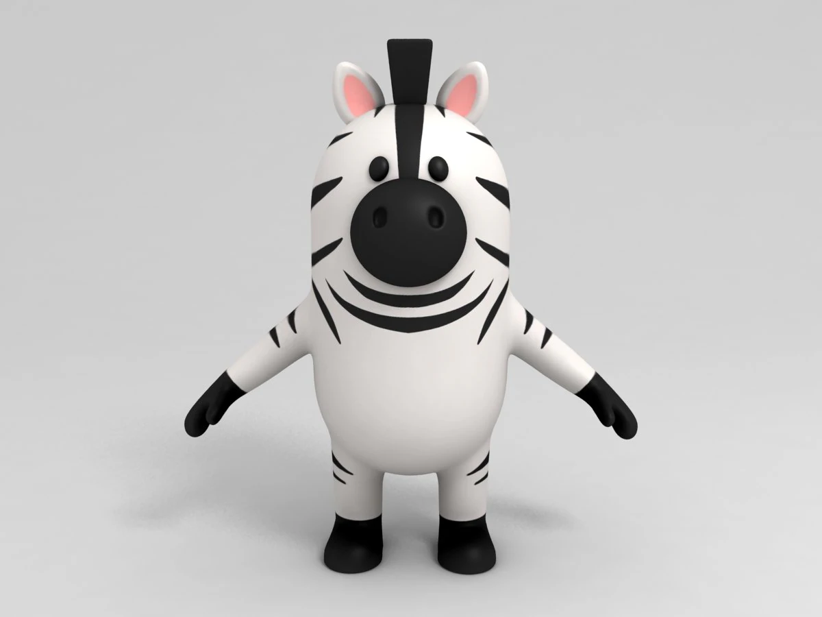 zebra character 3D Model .c4d .max .obj .3ds .fbx .stl .blend 