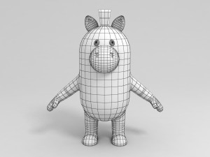 zebra character 3D मॉडल