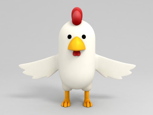 3d chicken character 3D मॉडल .c4d .max .obj .3ds .fbx .stl .blend 