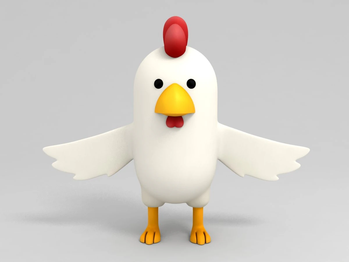 3d chicken character 3D Model .c4d .max .obj .3ds .fbx .stl .blend 