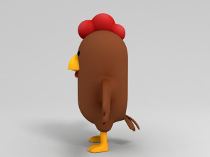 brown chicken character 3D मॉडल