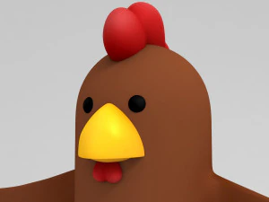 brauner H&uuml;hnercharakter 3D Modell